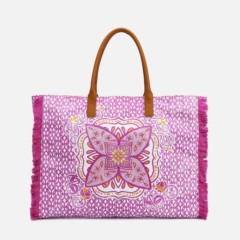 YNot Shopper Milano con stampa mandala e frange laterali