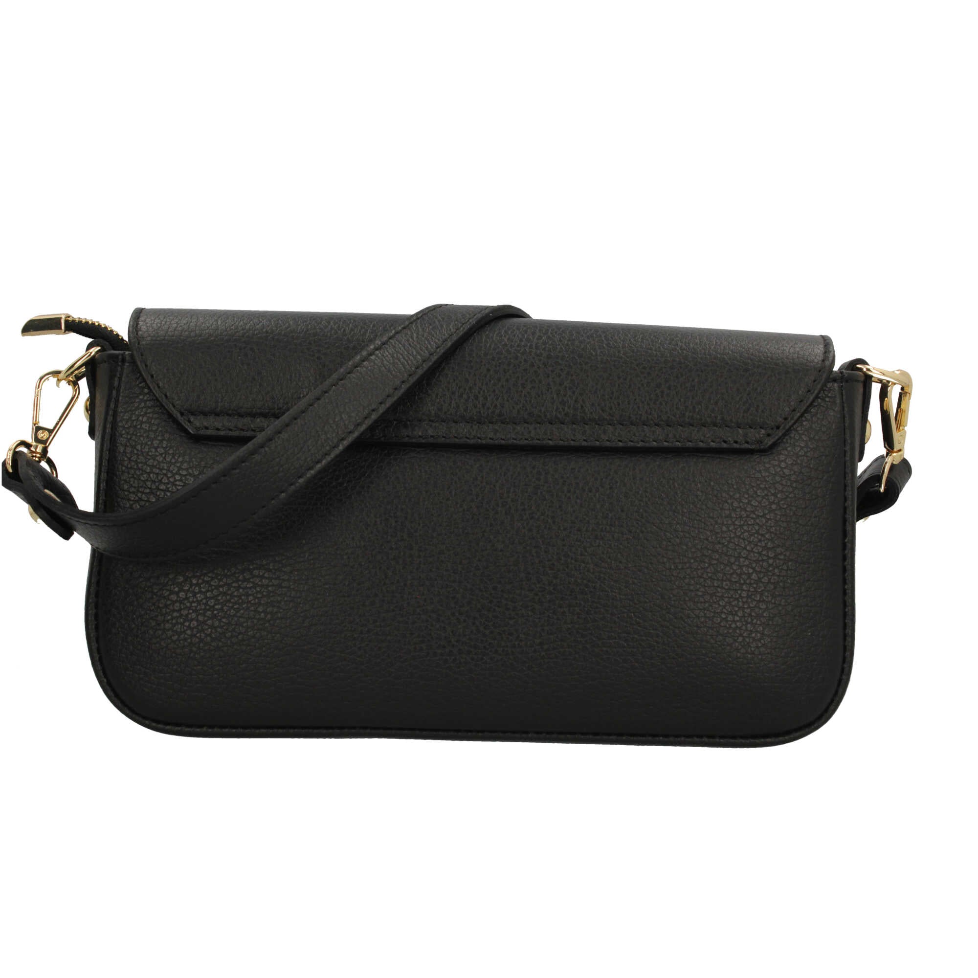 Borsa a tracolla in vera pelle martellata Made in Italy Nero TU | Giò Fashion