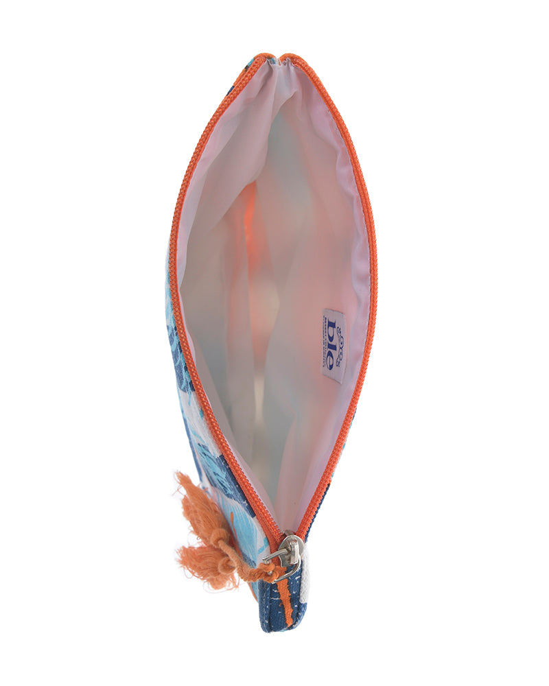 Ble Resort Collection Borsetta Azzurro in Tessuto con Foglie