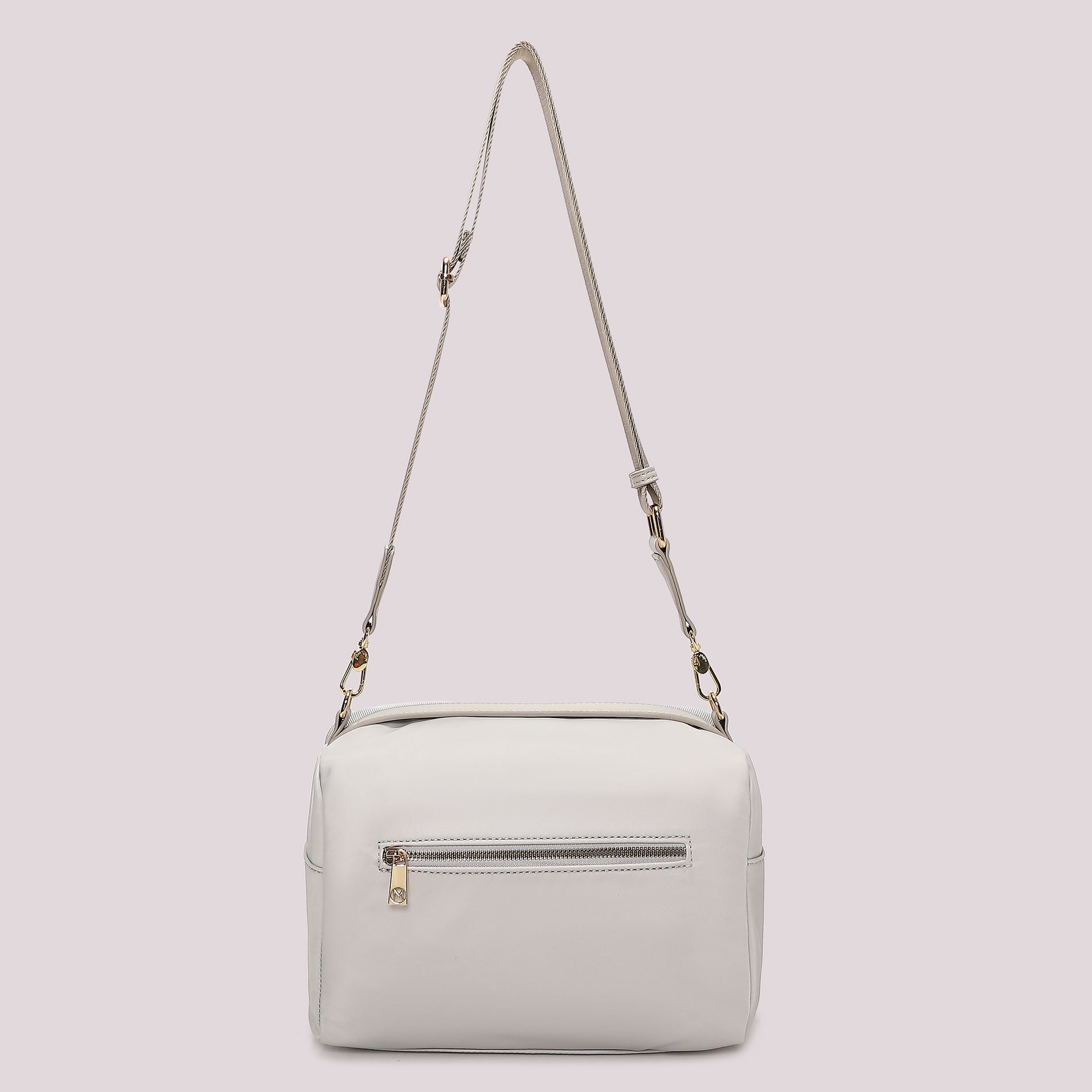 Borsa a tracolla Mimi Mua donna con doppia zip e design minimal elegante GRIGIO CHIARO TU | Giò Fashion
