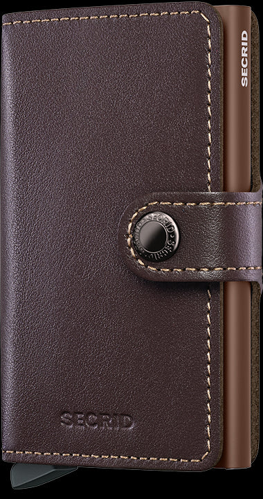 Portafoglio Secrid Miniwallet in pelle con protezione RFID e chiusura a bottone