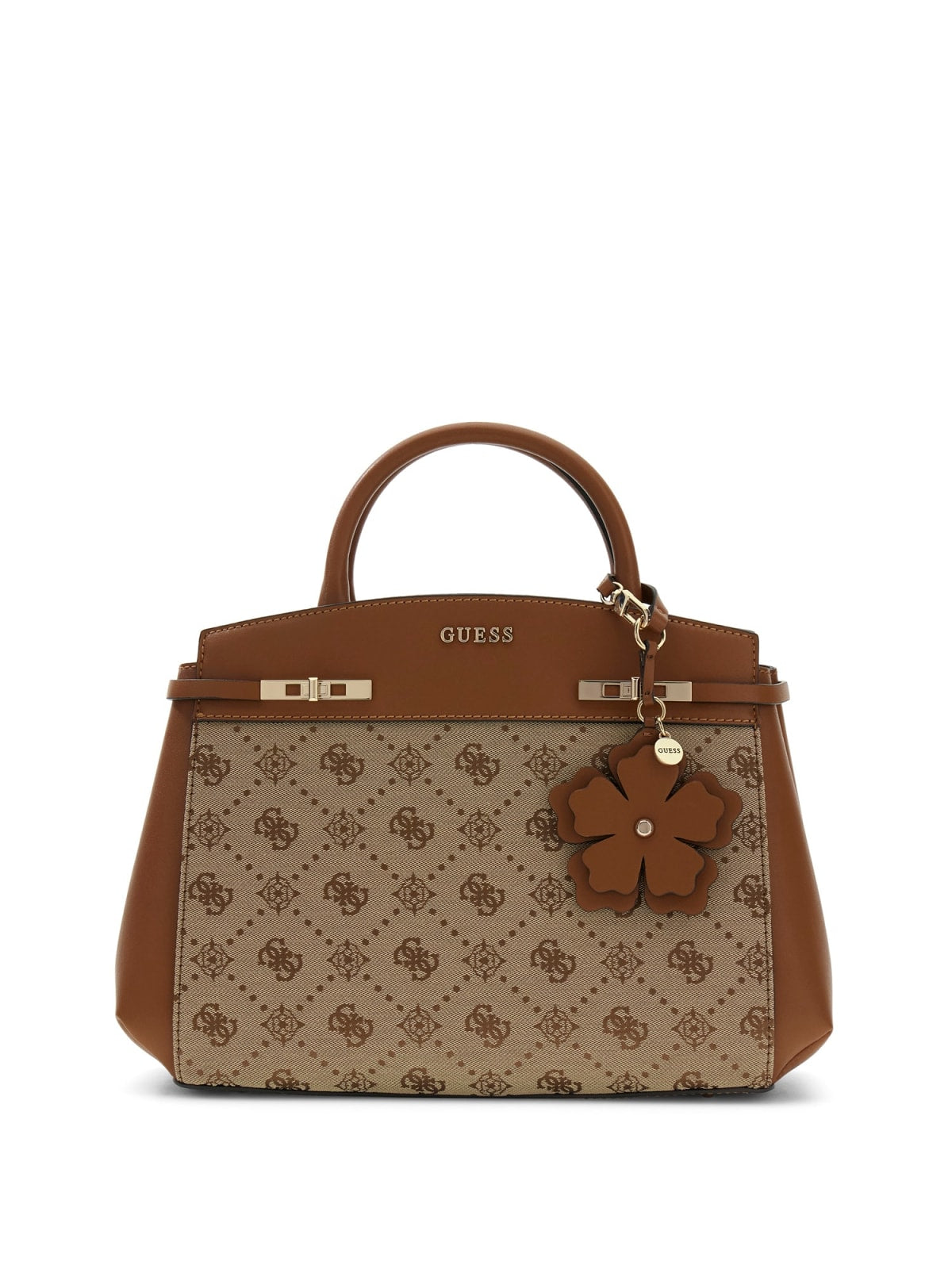 Portafoglio Guess donna con stampa logo all over e dettagli metallici LATTE LOGO TU | Giò Fashion