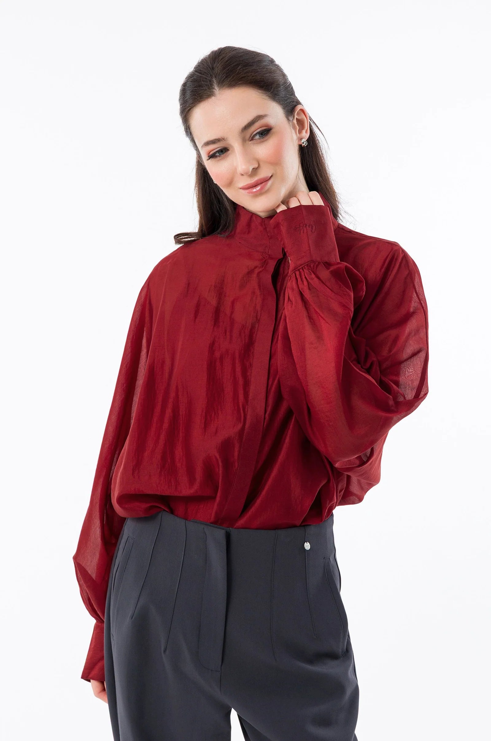 Camicia Donna Anekke Fluida con Maniche Ampie e Vestibilità Elegante