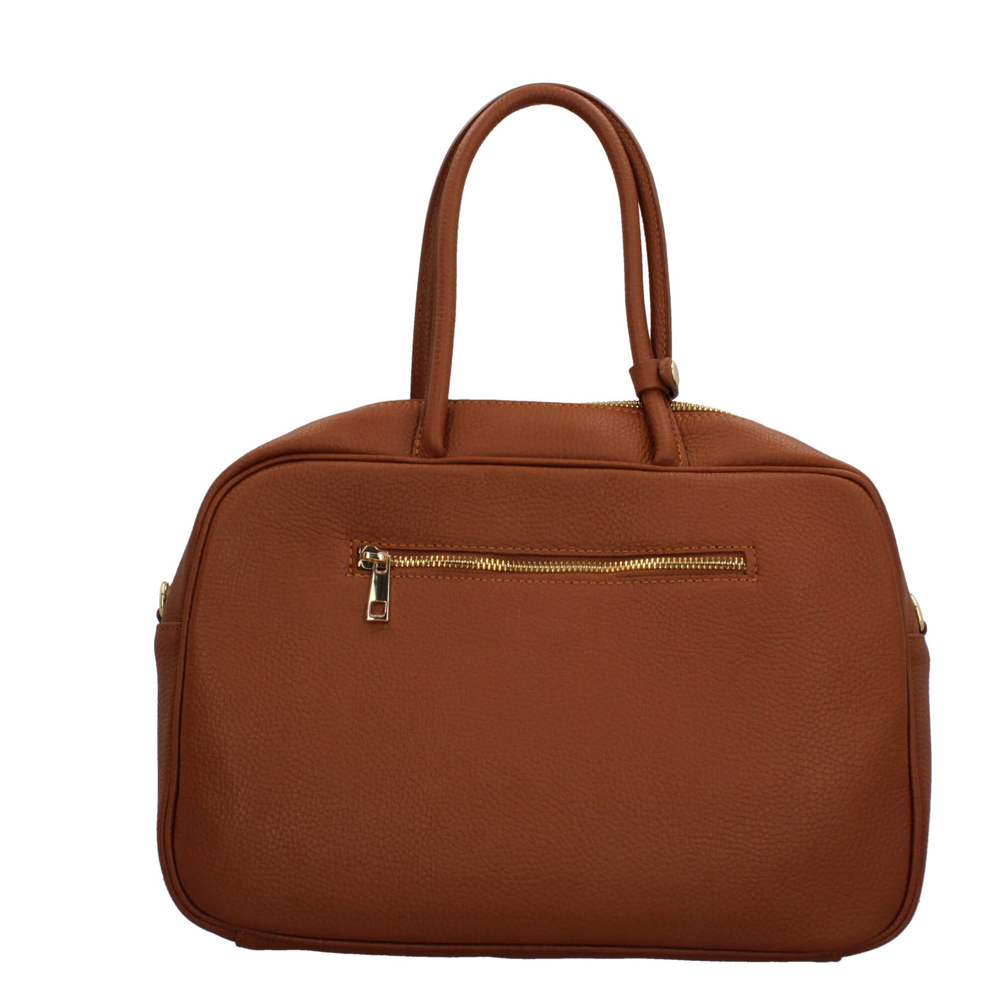 Borsa a mano Made in Italy in pelle martellata con doppio manico e tracolla CUOIO TU | Giò Fashion
