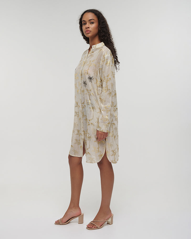 Ble Resort Collection Kaftan-Camicia con Palme