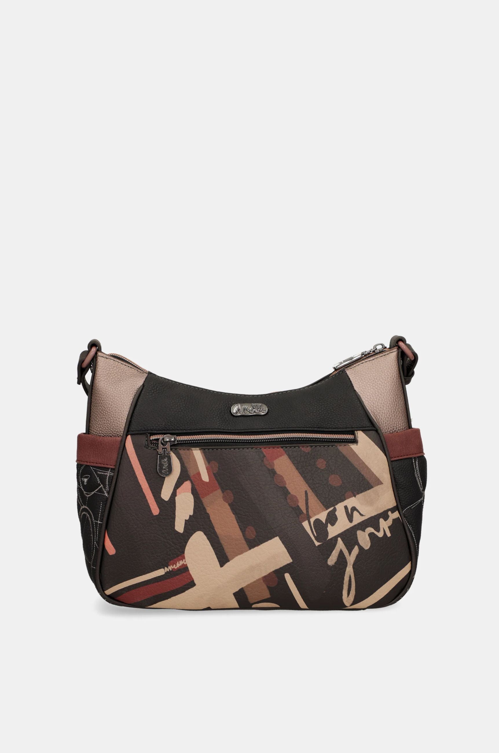 Borsa Anekke Paris a tracolla con illustrazione e charm decorativo Marrone TU | Giò Fashion