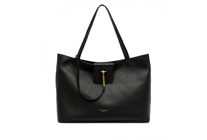 Borsa a spalla Gianni Chiarini Marisol in pelle con design geometrico NERO TU | Giò Fashion