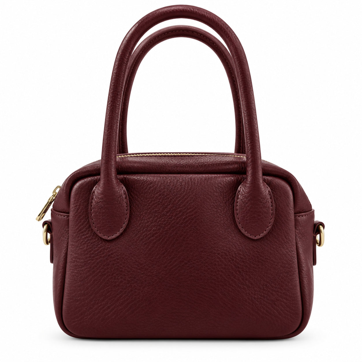 Borsa a Mano in Vera Pelle Martellata con Doppi Manici