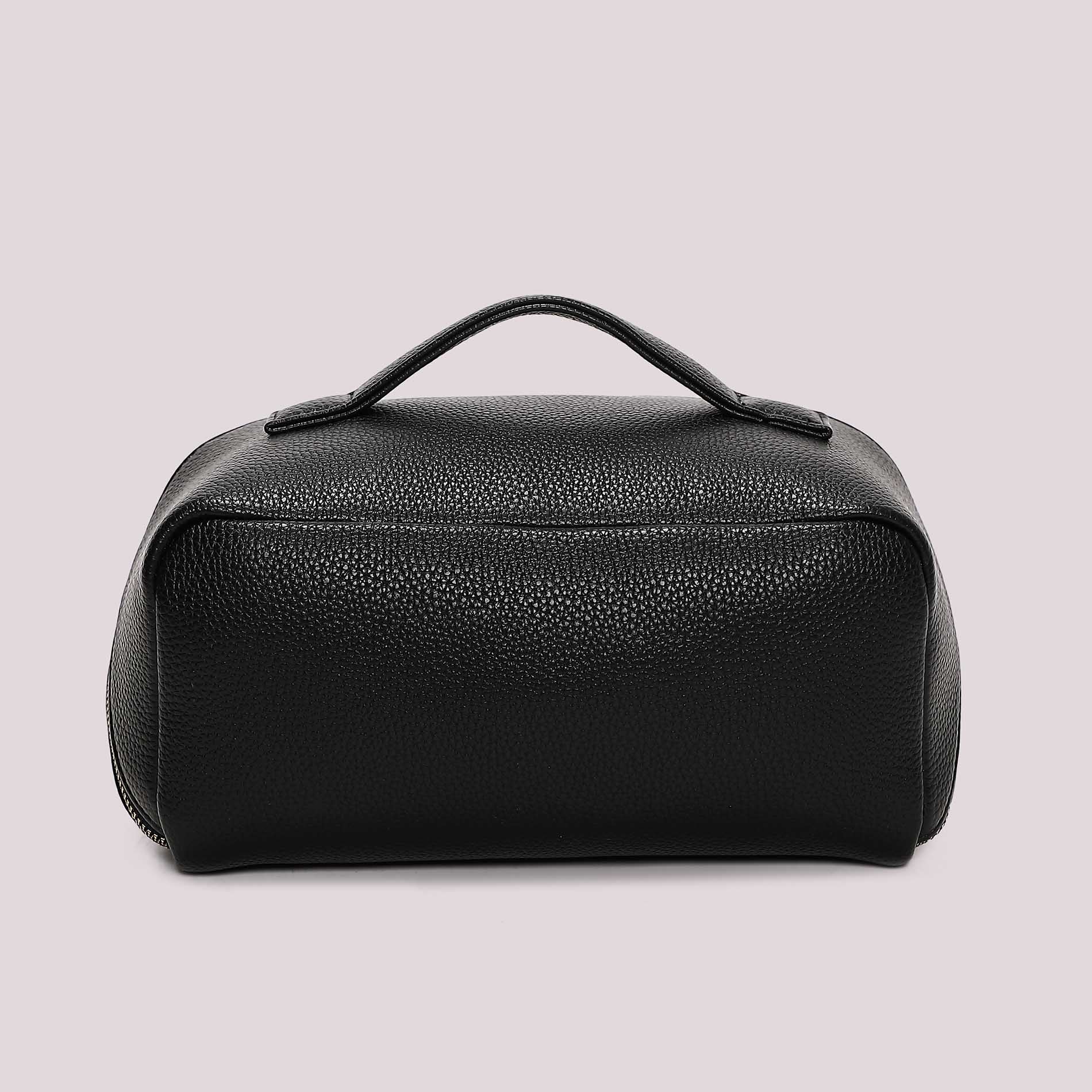 Beauty case donna Mimi Mua con manico e zip superiore design elegante Nero TU | Giò Fashion