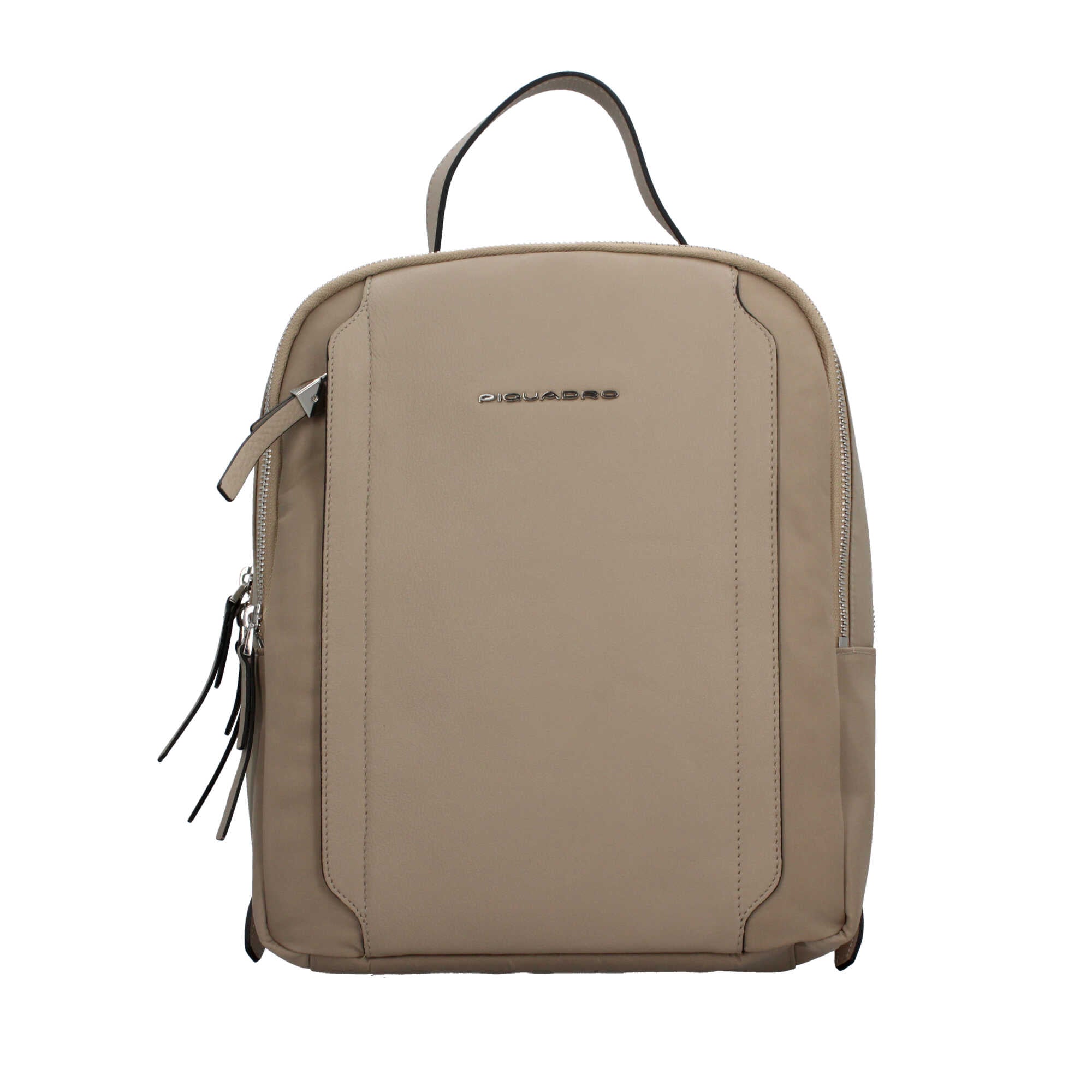Piquadro zaino in pelle con scomparto per iPad Pro 12.9" e protezione RFID Beige TU | Giò Fashion