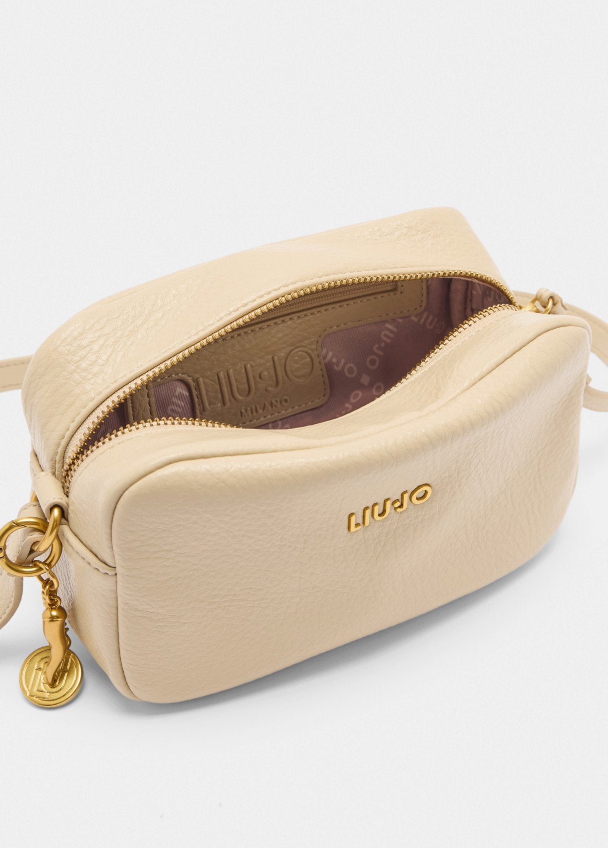 Borsa a tracolla Liu Jo compatta con logo in metallo Oro TU | Giò Fashion