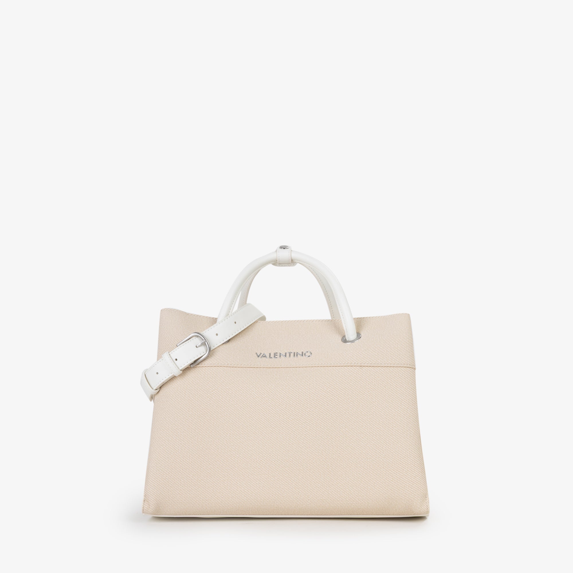 Borsa a mano Mario Valentino in tessuto con manici rigidi e tracolla regolabile Bianco TU | Giò Fashion