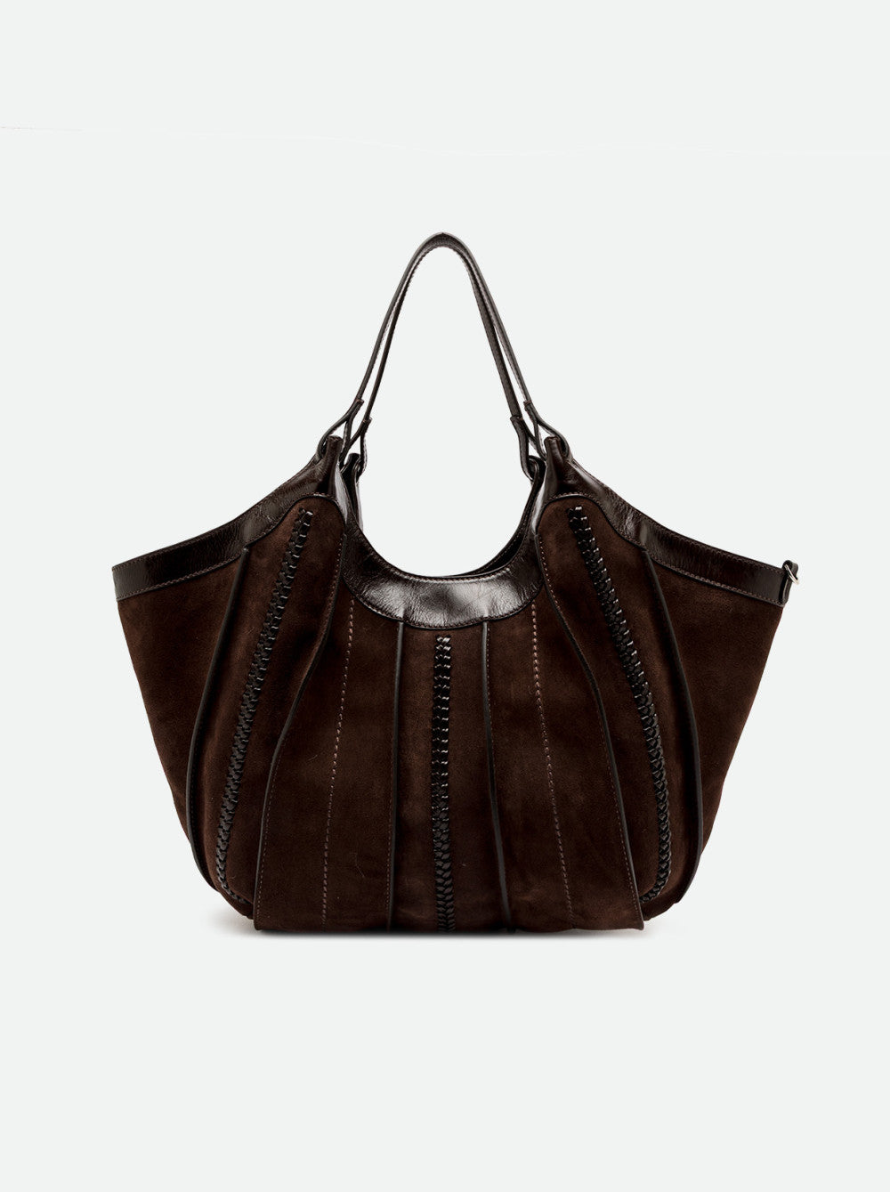 Dua – Borsa a Spalla Grande in Pelle Scamosciata