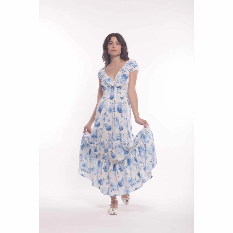 Mimi Muà JJAM-4402 – Abito Lungo Donna a Fantasia Floreale