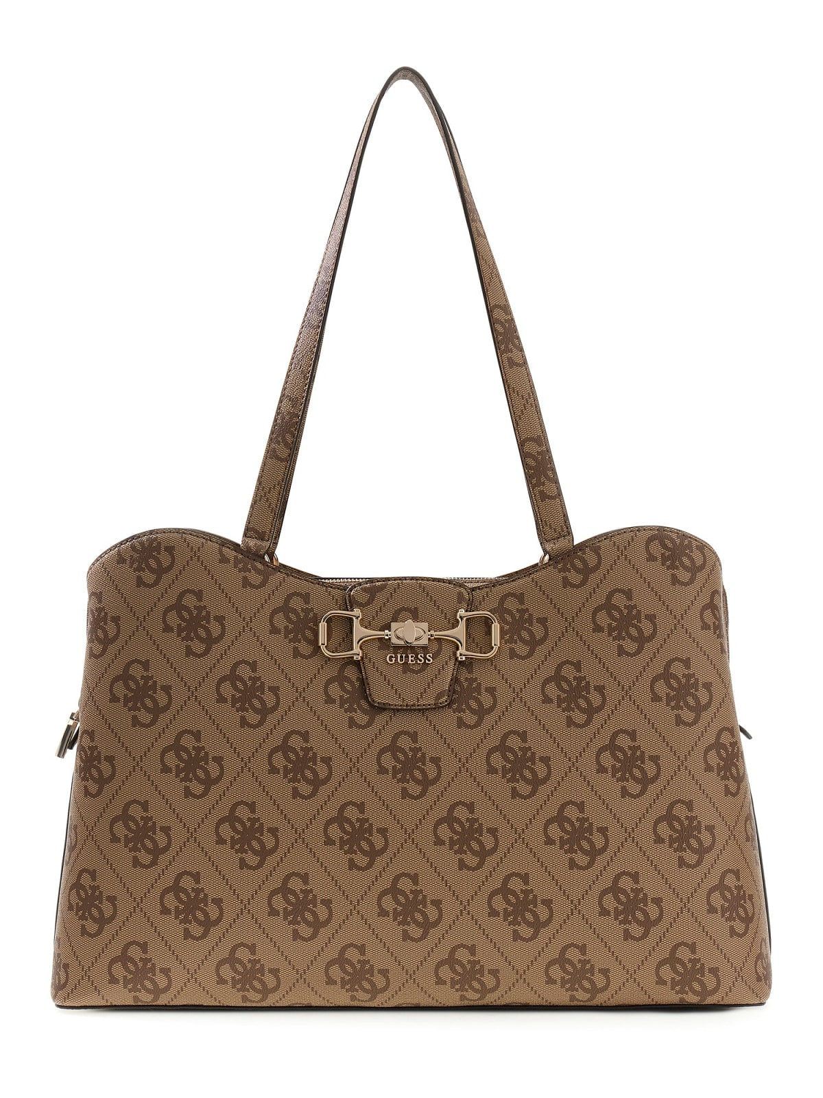 Borsa a spalla Guess donna logo all over con dettaglio frontale