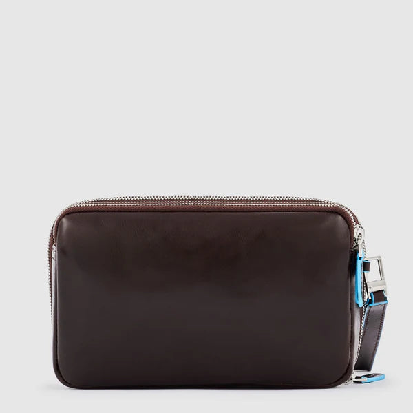 Piquadro pochette da uomo con zip e laccio da polso in pelle MOGANO TU | Giò Fashion