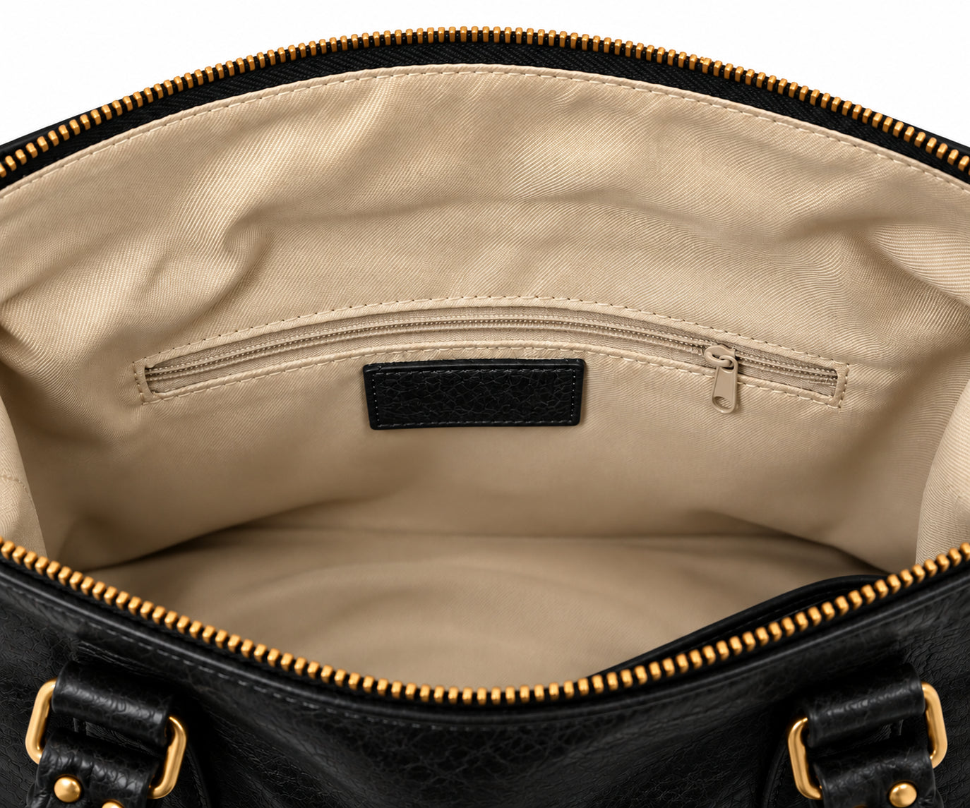 Borsa a Mano in Pelle Effetto Vintage con Borchie e Tracolla