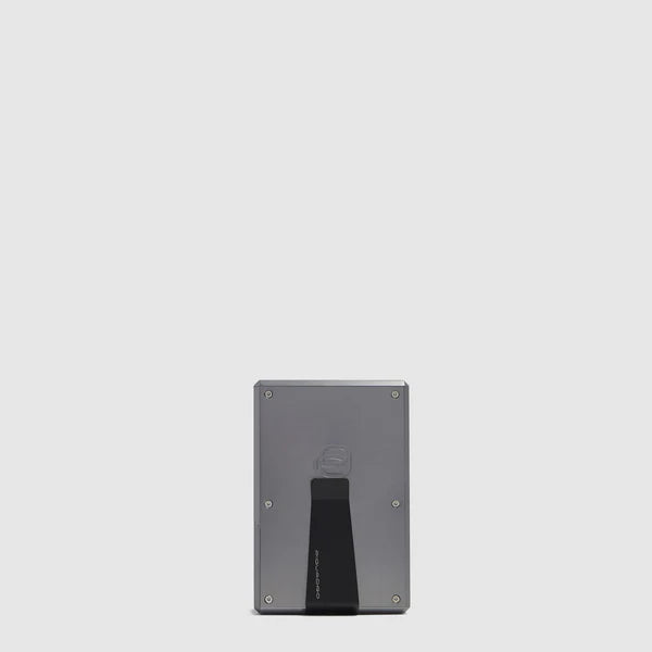 Portacarte MagSafe® Blue Square in Pelle e Alluminio con RFID