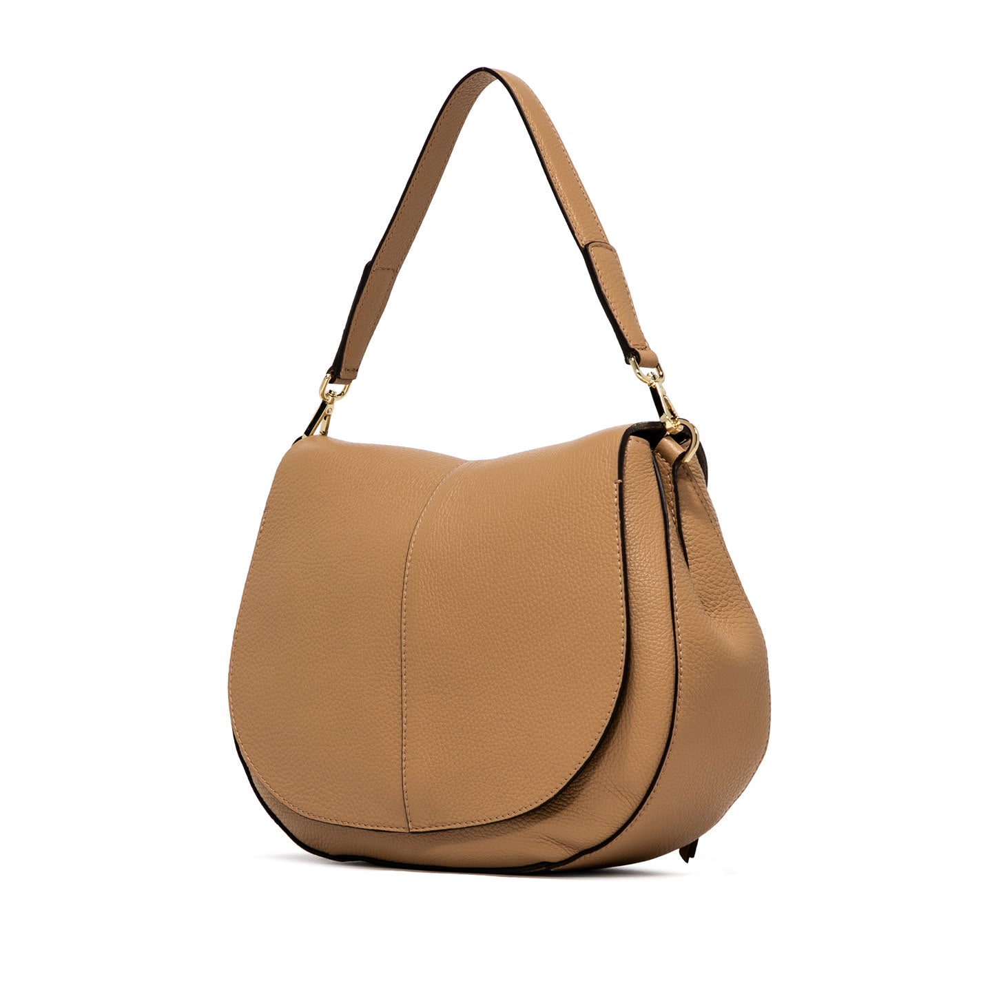 Gianni Chiarini Helena Round borsa a tracolla in pelle martellata con tracolla regolabile Beige TU | Giò Fashion