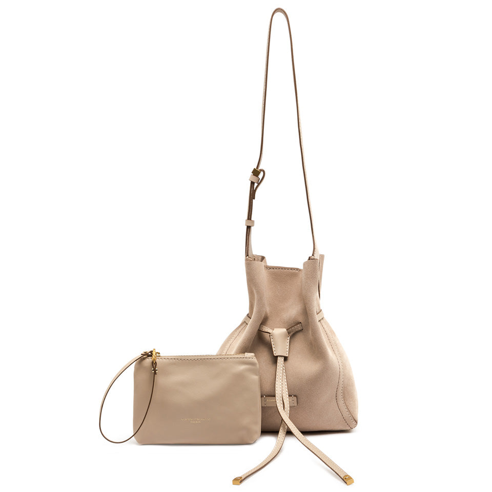 Borsa a Spalla Gianni Chiarini Sienna in pelle metallizzata Sabbia TU | Giò Fashion