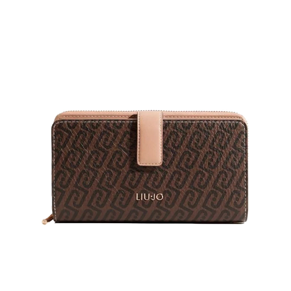 Liu Jo Portafoglio Donna con Chiusura Zip e Logo Frontale Marrone TU | Giò Fashion