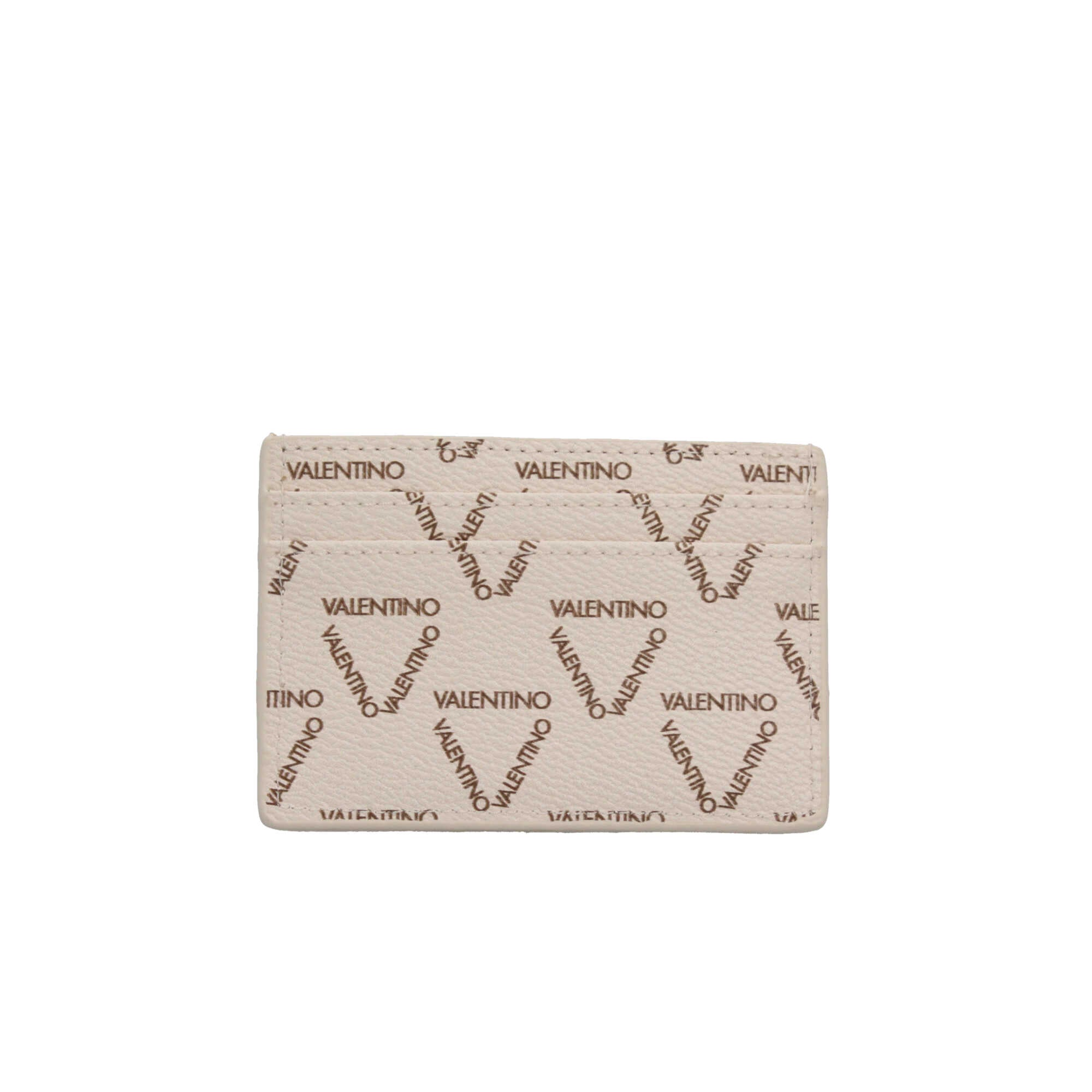 Valentino Porta Carte Lady Re compatto con logo frontale BIANCO/CUOIO TU | Giò Fashion