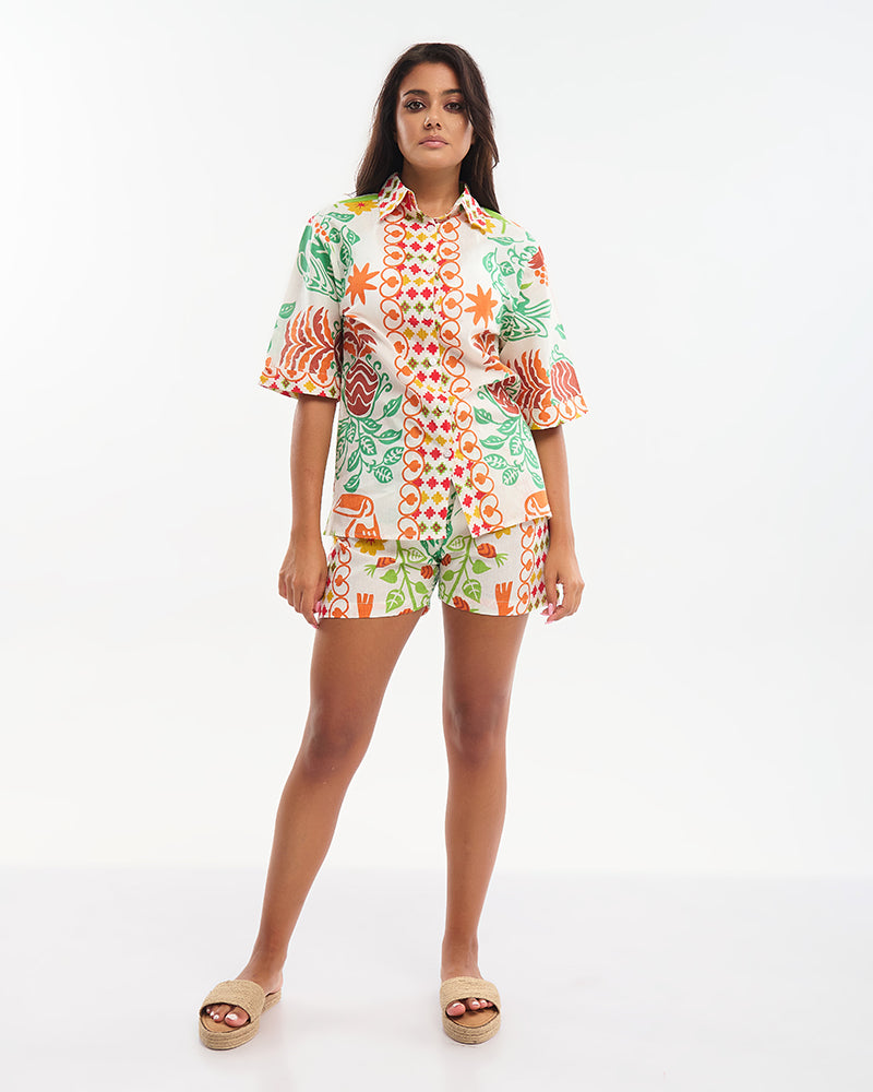 Ble Resort Collection Camicia con Pappagalli
