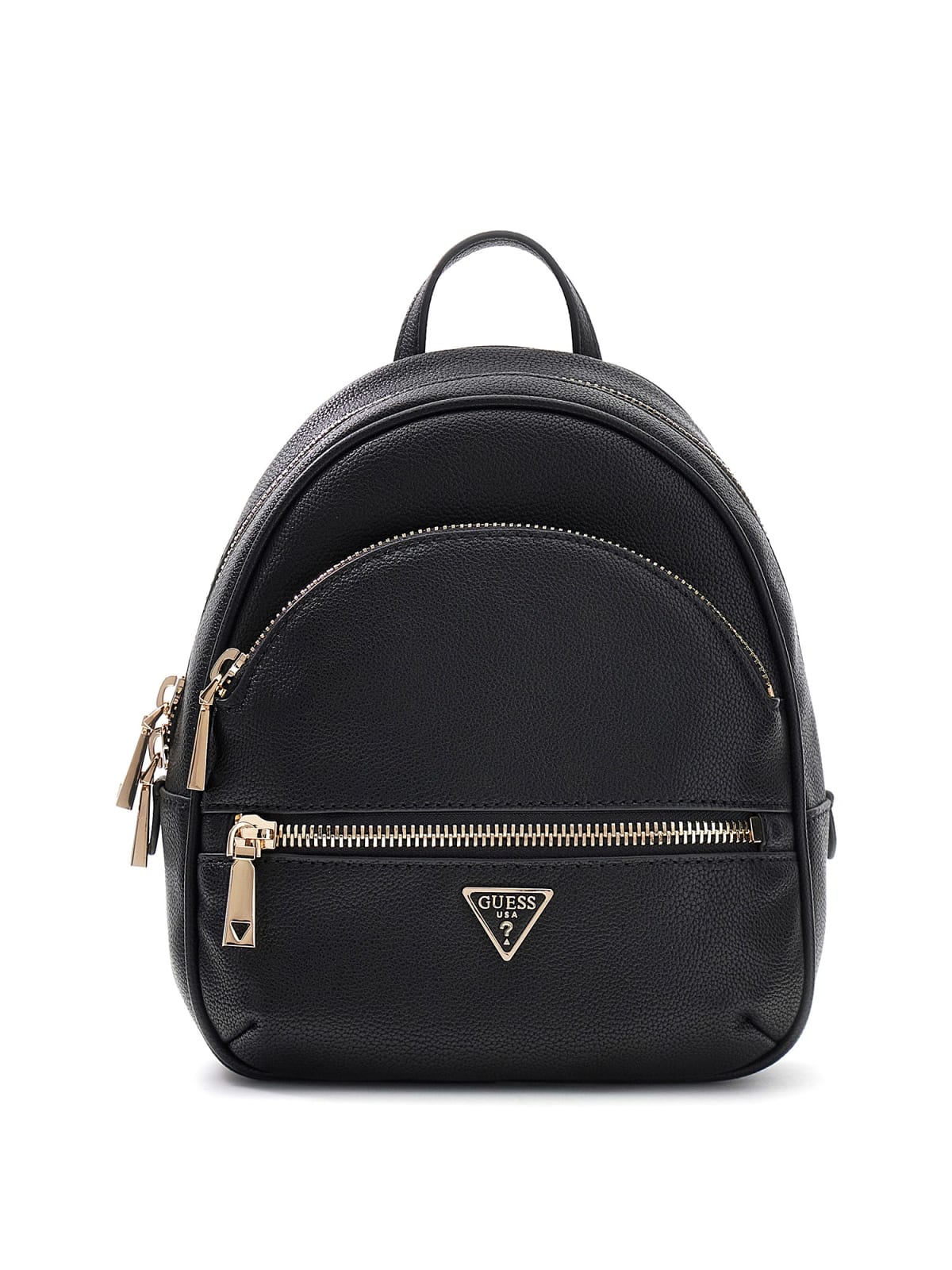 Zaino Guess donna compatto effetto pelle con tasca frontale zip Nero TU | Giò Fashion