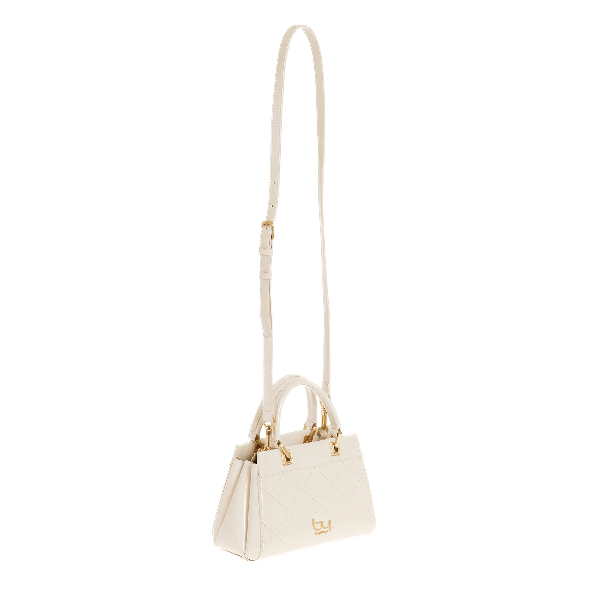 Borsa a mano Byblos donna vernice trapuntata con doppio manico e tracolla Bianco TU | Giò Fashion