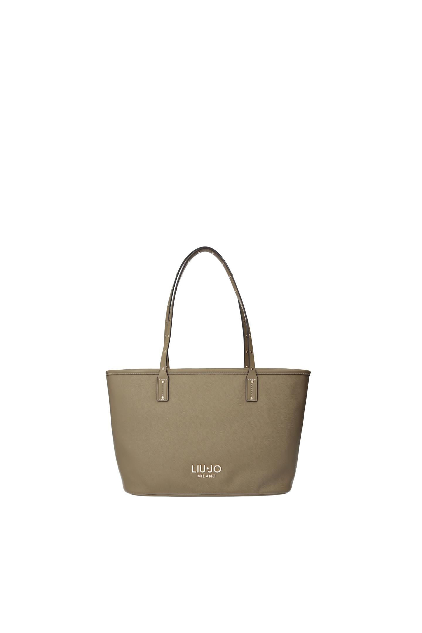 Shopping bag Liu Jo elegante con manici lunghi e logo frontale Mud TU | Giò Fashion