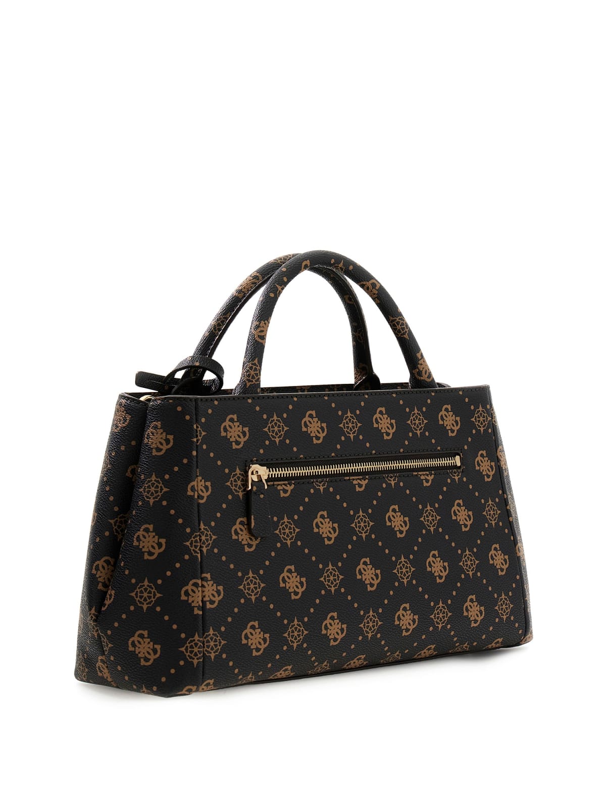 Borsa a mano Guess donna logo all over con chiusura elegante e charm ESPRESSO LOGO TU | Giò Fashion