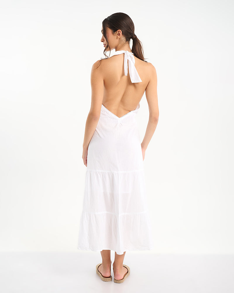 Ble Resort Collection Abito Lungo con Schiena Scoperta e Nappine