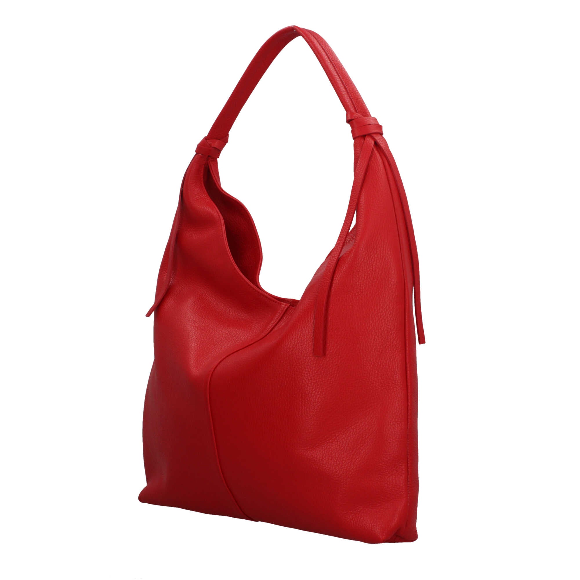 Borsa a spalla in pelle martellata Made in Italy dal taglio morbido