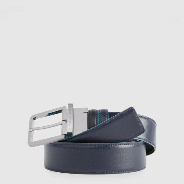 Cintura Piquadro in pelle con fibbia in metallo regolabile NERO BLU TU | Giò Fashion