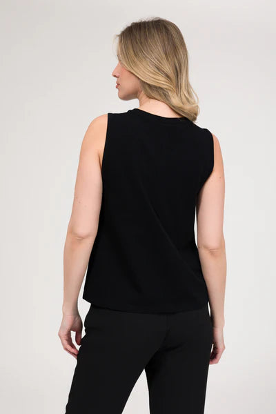 Top donna Anekke smanicato con decorazione frontale stile elegante NERO L/XL | Giò Fashion