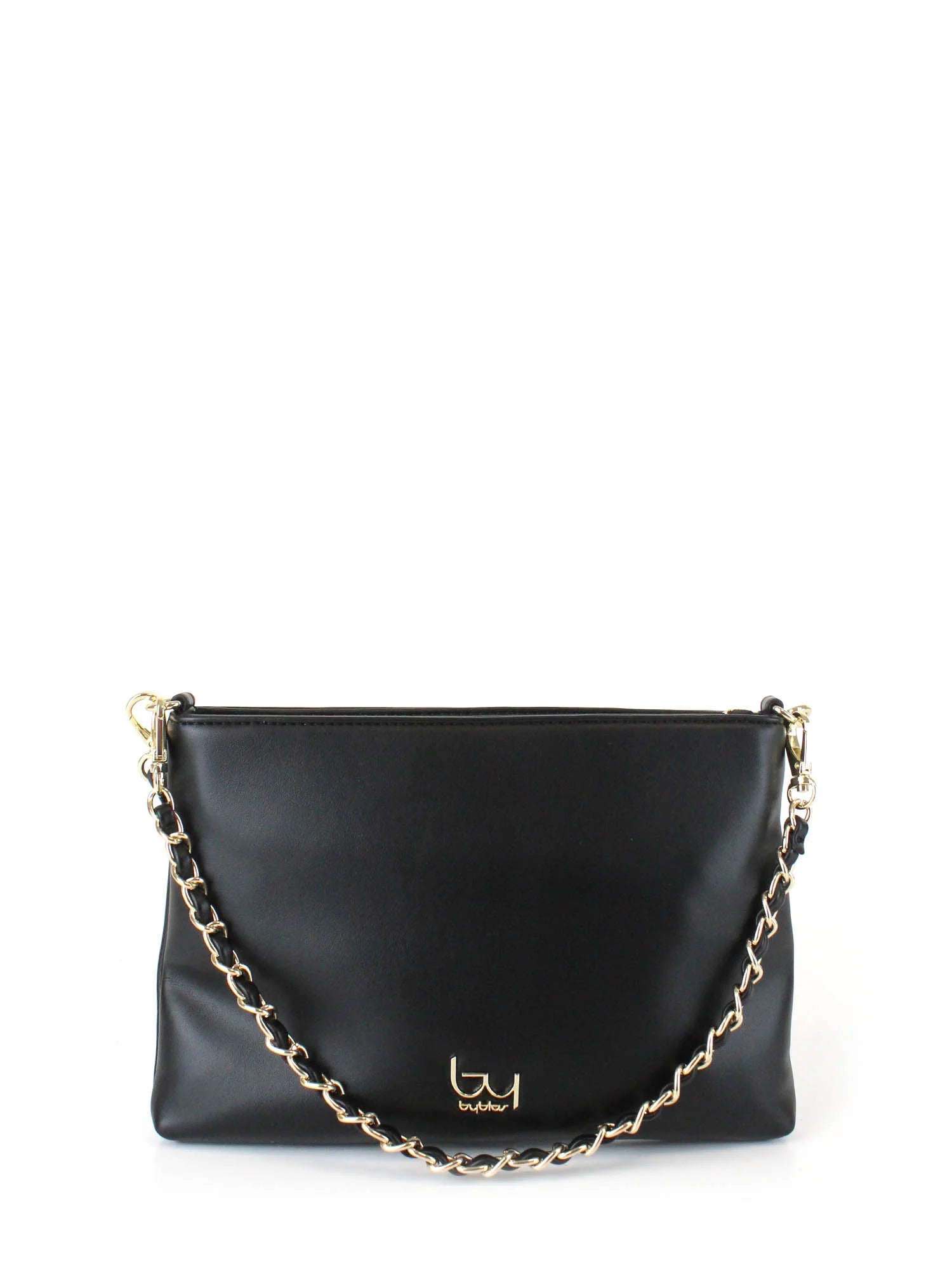 Borsa By Byblos a tracolla con catena dorata e logo frontale Nero TU | Giò Fashion