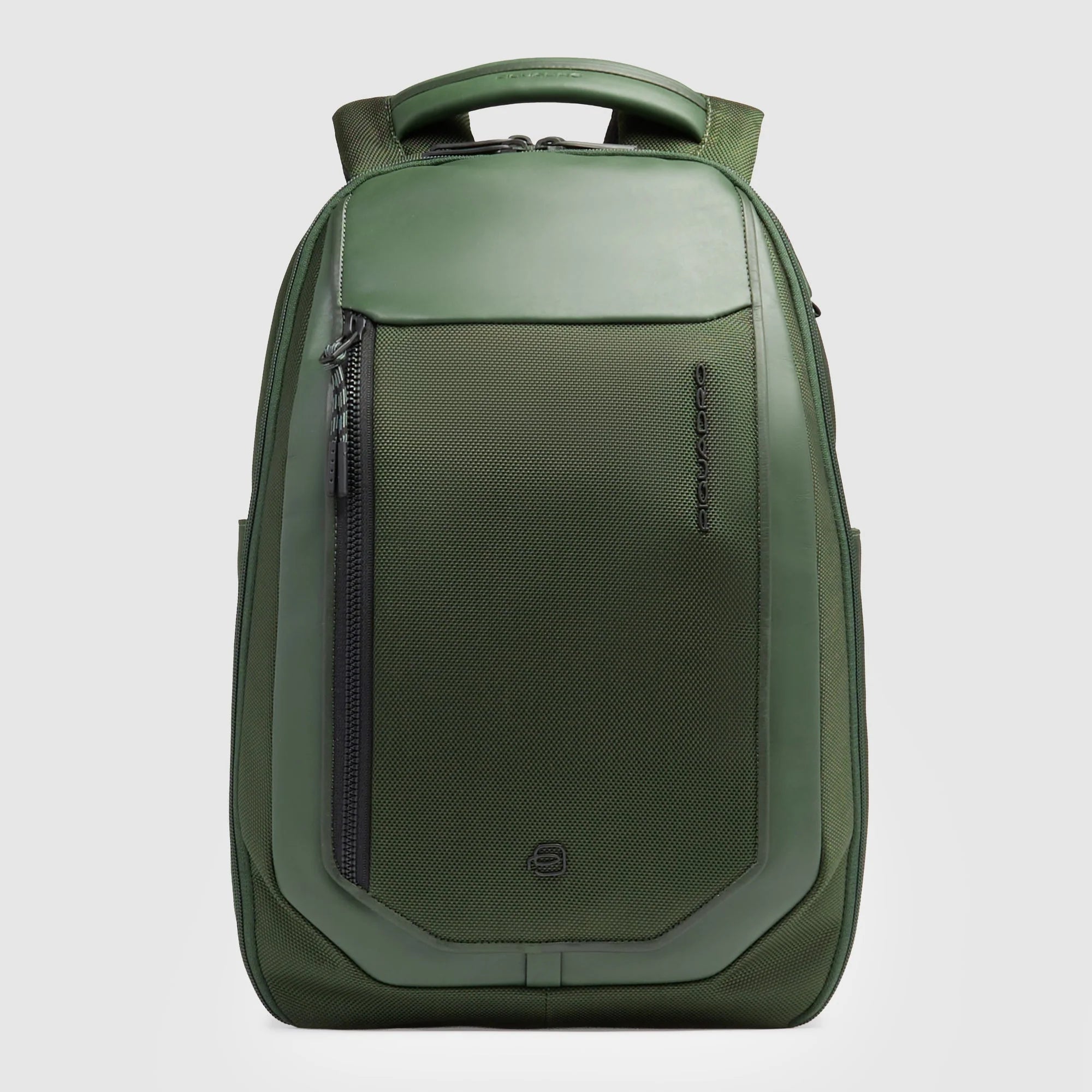 Zaino Piquadro porta PC 14 pollici in pelle e tessuto con comparto viaggio e organizzazione tech VERDE TU | Giò Fashion