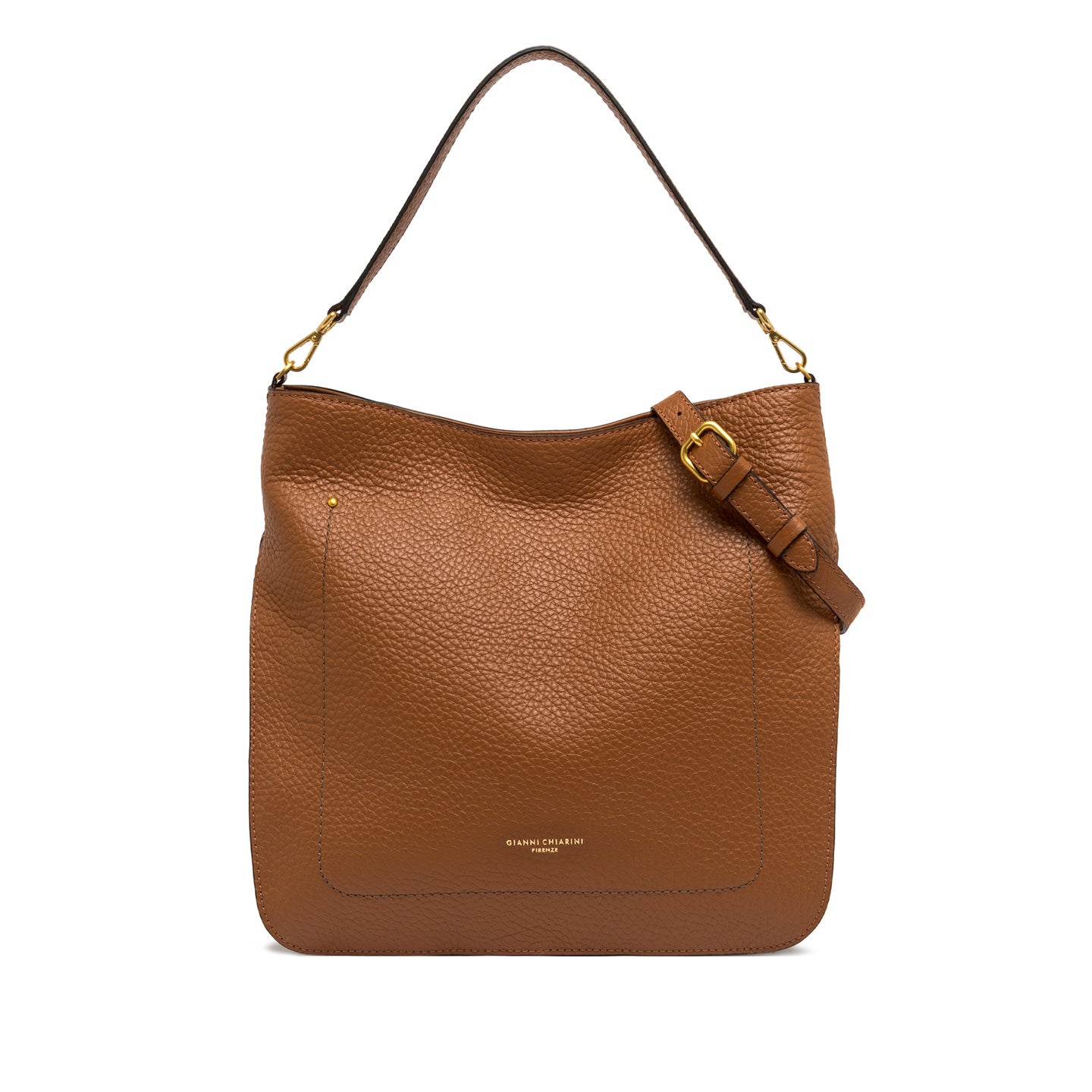 Borsa a spalla Gianni Chiarini in pelle martellata CUOIO TU | Giò Fashion