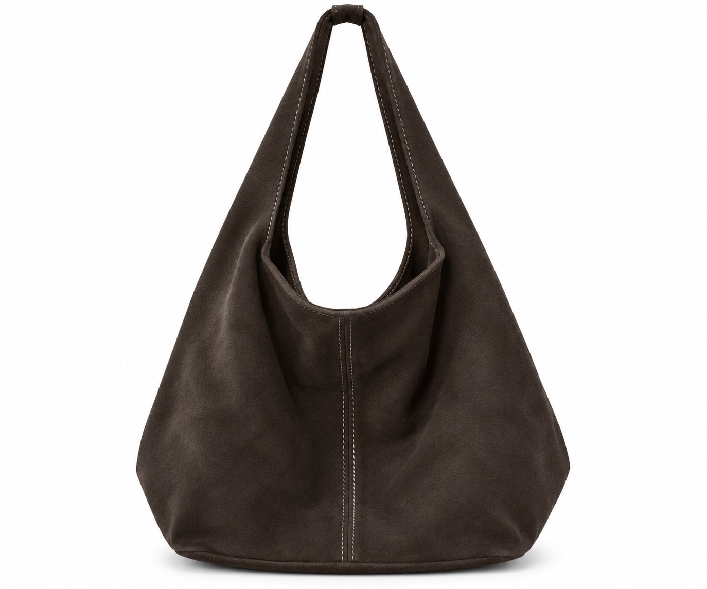 Borsa Hobo in Vera Pelle Scamosciata con Manico Integrato