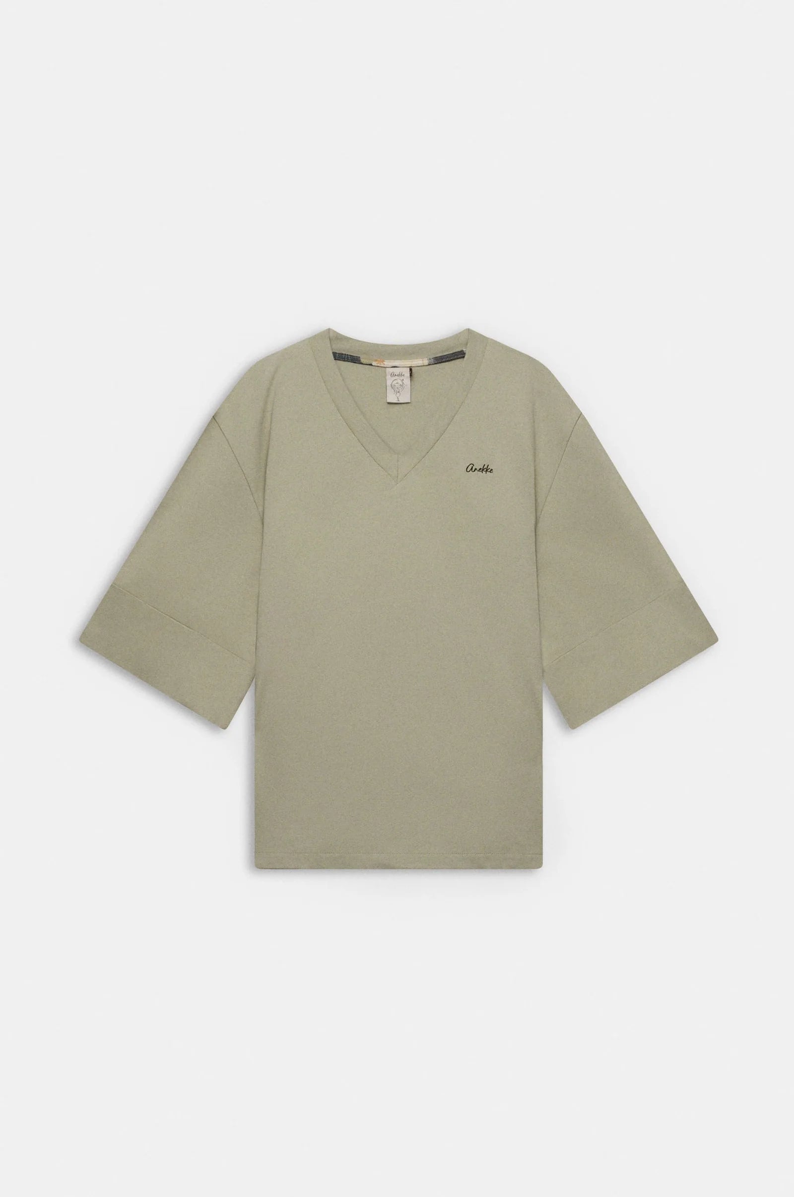 T-Shirt Donna Anekke in Cotone con Scollo a V e Stampa Artistica sul Retro