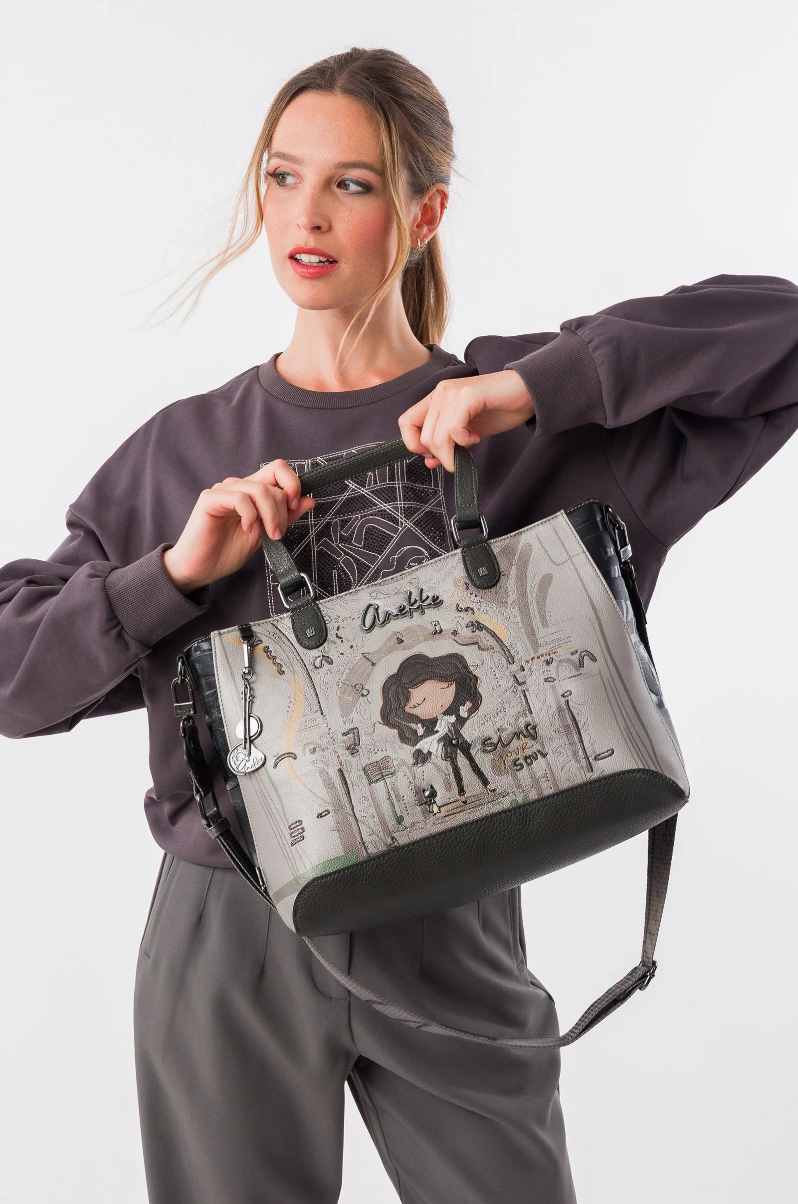 Borsa Quadrata Donna Anekke con Manici e Tracolla