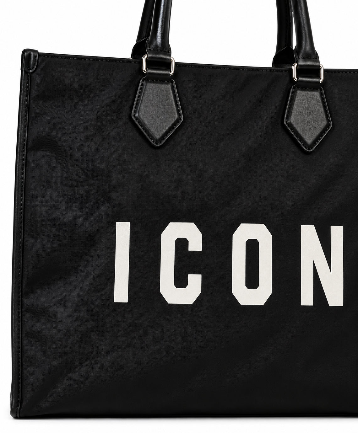 Borsa shopping grande con doppio manico e maxi logo