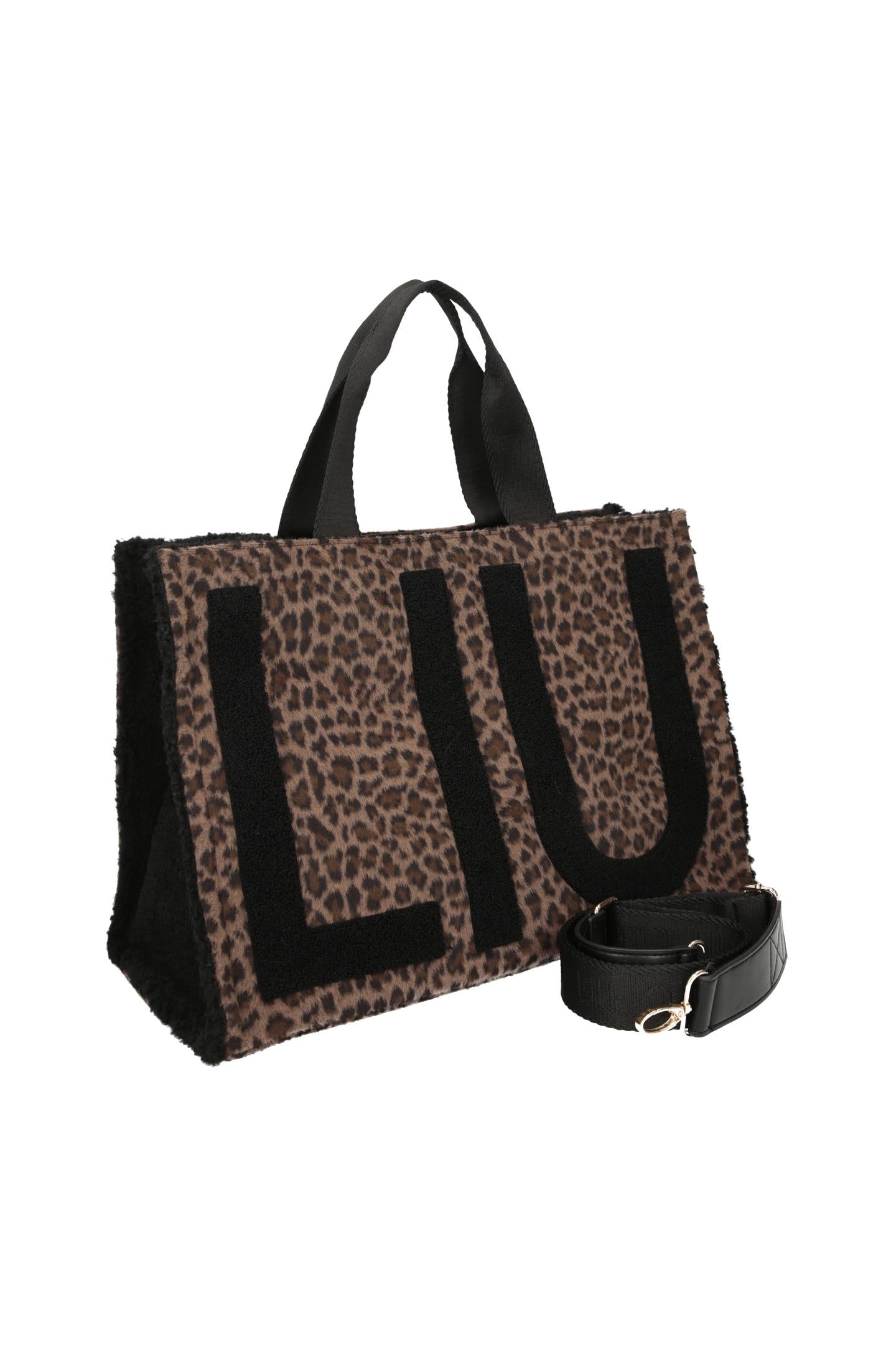Liu Jo Tote Bag Grande Donna Animalier con Logo e Tracolla