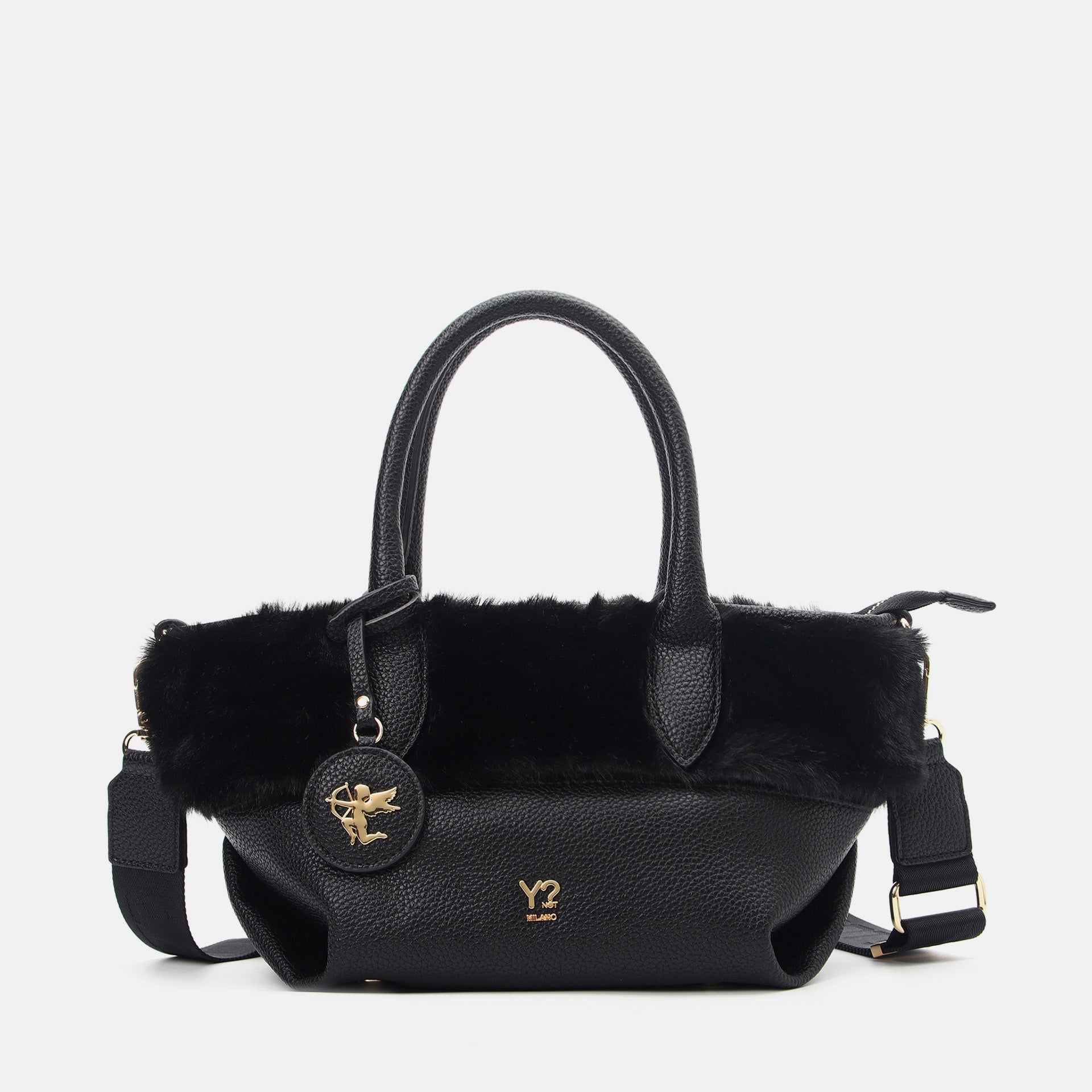 Ynot? Start Borsa Tote Donna con Dettaglio in Eco Pelliccia