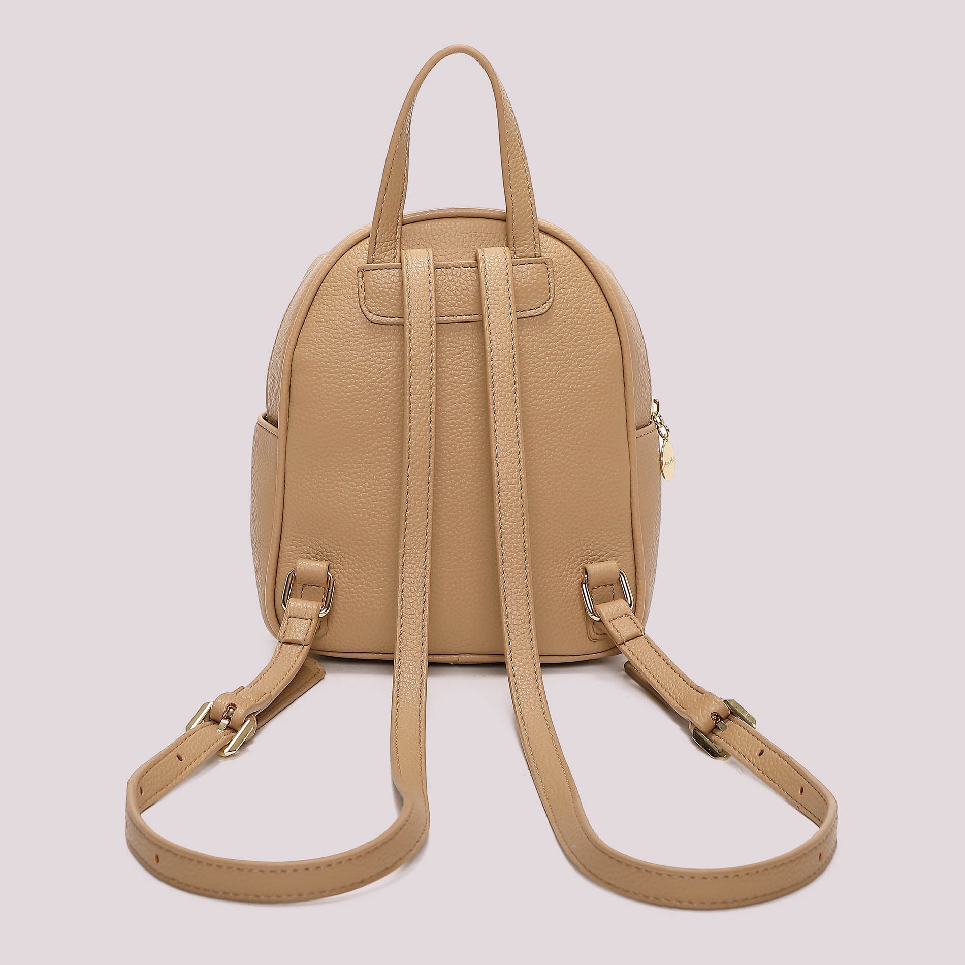 Zaino compatto donna rosso Mimi Mua con charm floreale e tasca zip TAUPE TU | Giò Fashion