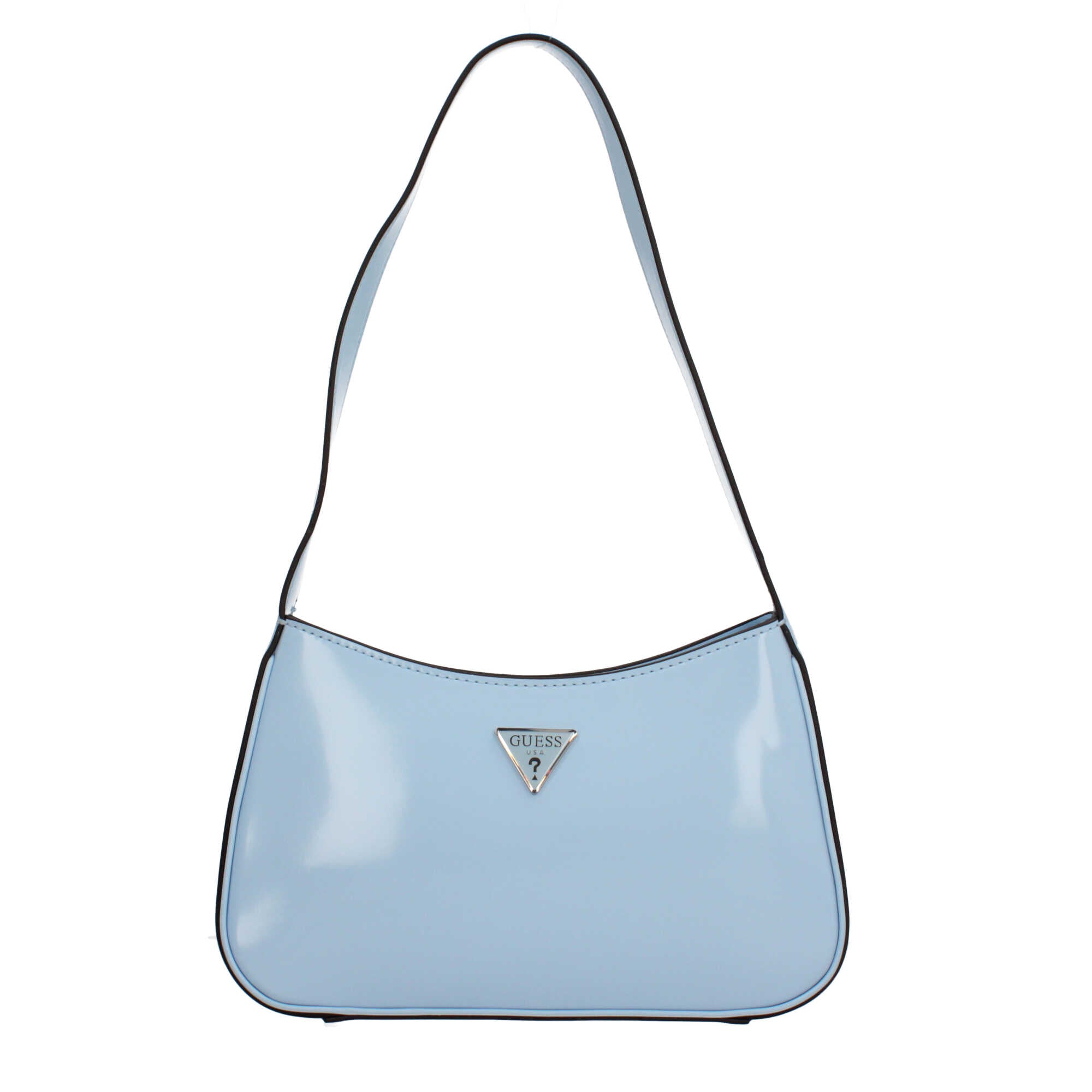 Borsa a spalla lucida Guess AZZURRO TU | Giò Fashion