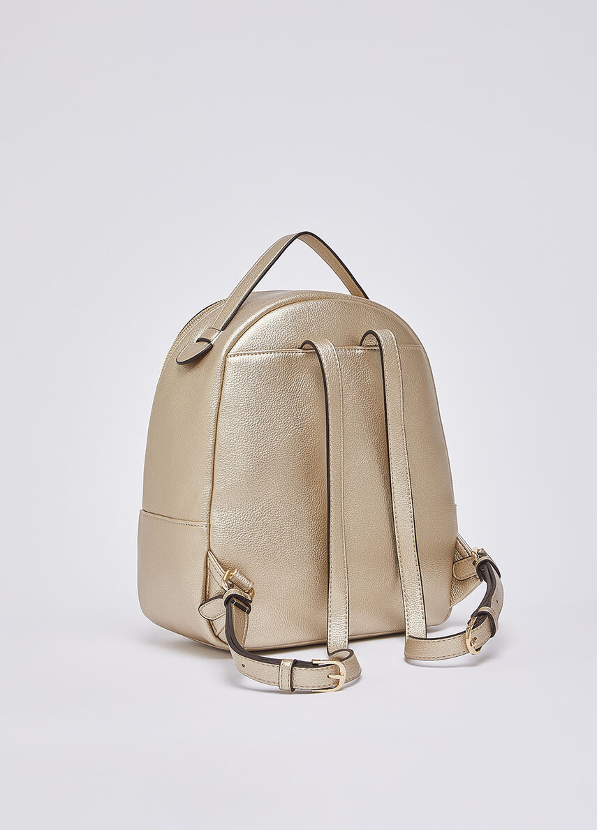 Zaino Liu Jo elegante con tasca frontale e chiusura zip Oro TU | Giò Fashion