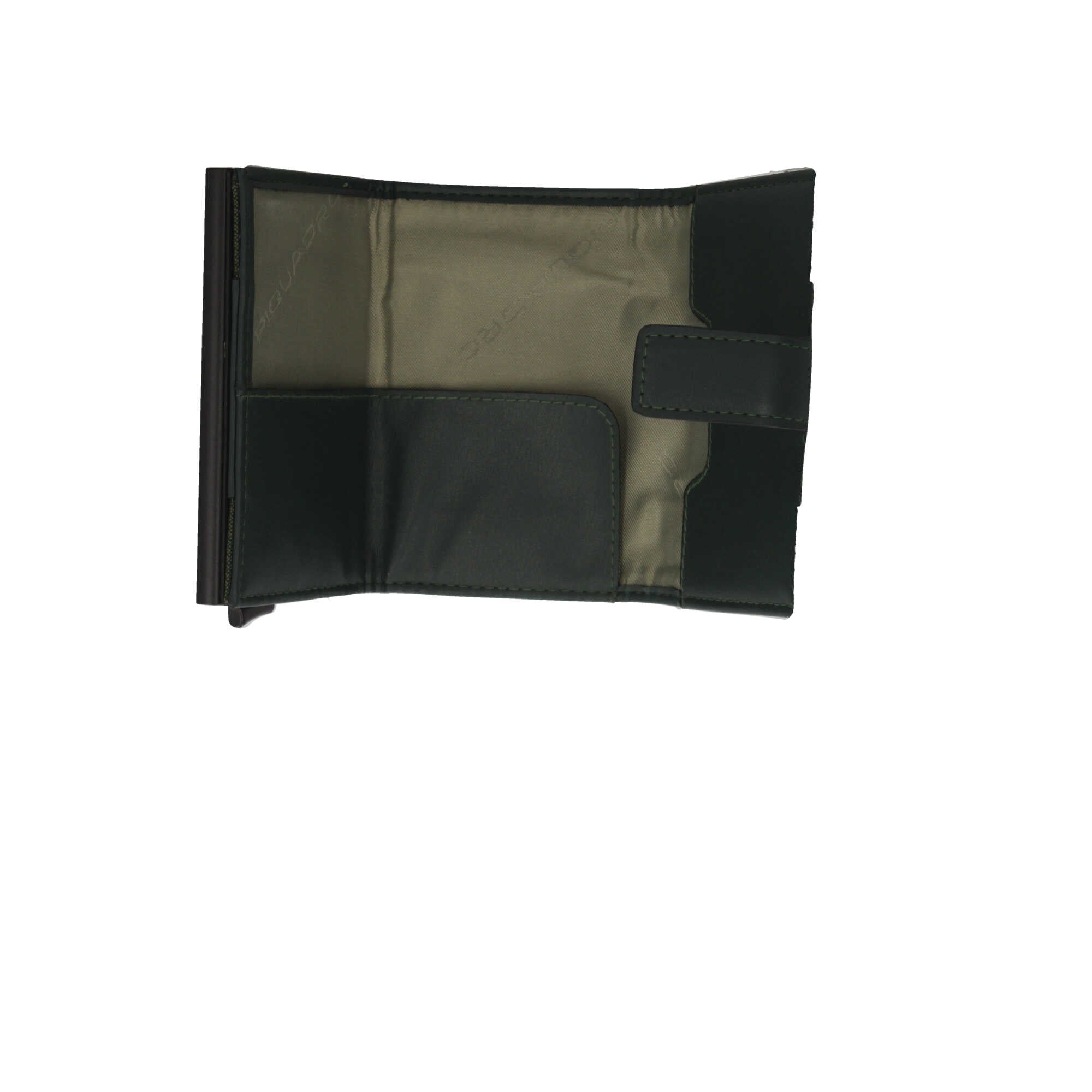 Portafoglio compatto Piquadro in pelle con chiusura a bottone e protezione RFID