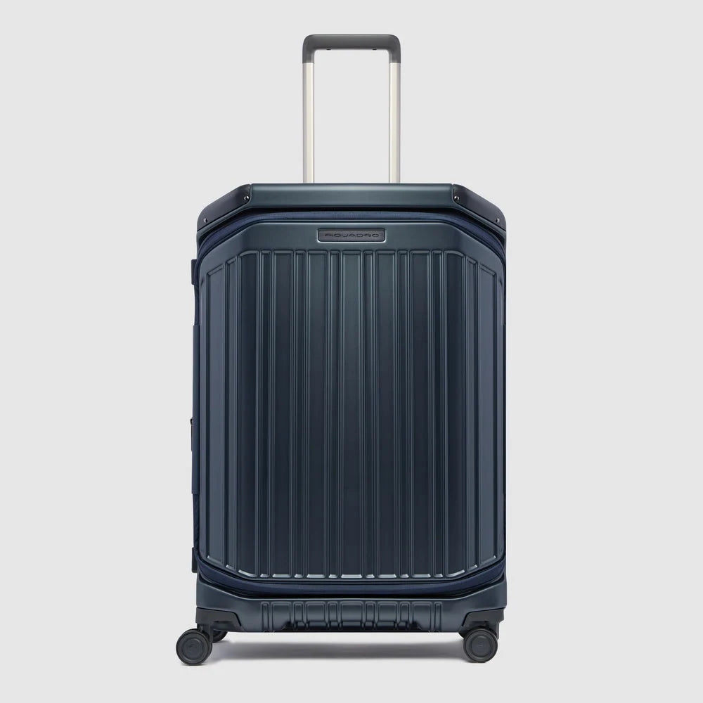 Piquadro Trolley Medio Rigido PQ-Light Verde Opaco Espandibile con 4 Ruote
