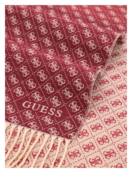 Guess Sciarpa Reversibile con Logo e Frange